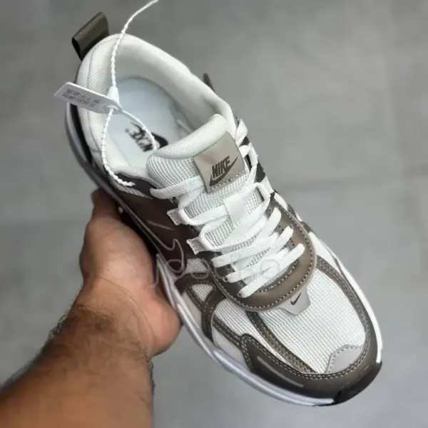 13612506 نایک وی تو کی ران سفید قهوه ای Nike V2K Run Mink Brown Summit White College Grey Ironstone