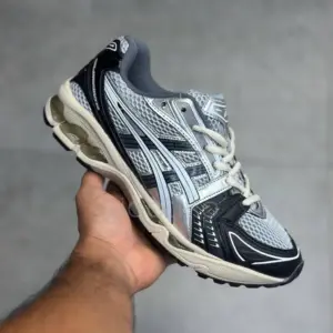 13627546 کفش ورزشی اسیکس ژل کایانو ۱۴ مشکی خاکستری نقره ای ASICS Gel-Kayano 14 Black Glacier Grey Silver