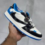 نایک ایر جردن وان لو گوچی سفید مشکی آبی  Nike Air Jordan 1 Low Gucci White Black Blue