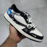 نایک ایر جردن وان لو نورث فیس سفید مشکی نقره‌ای آبی Nike Air Jordan 1 Low North Face White Black Silver Blue