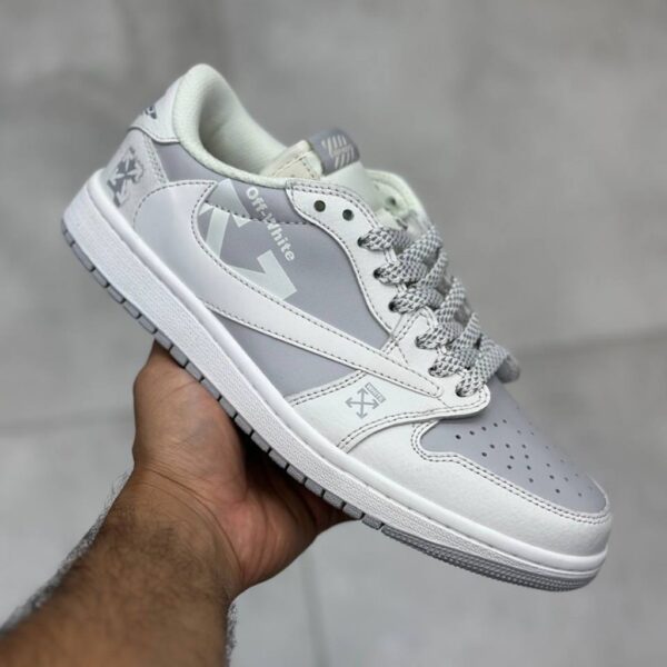 13804639 نایک ایر جردن وان لو آف وایت سفید طوسی Nike Air Jordan 1 Low Off White White Grey