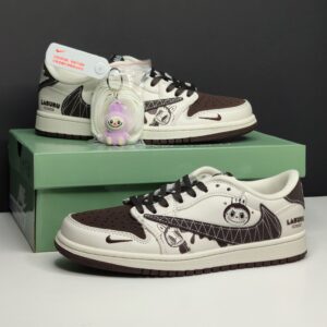 13845289 جردن وان لو لبوبو کرم قهوه ای Jordan 1 Low Labubu Cream Brown