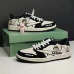 جردن وان لو لبوبو کرم مشکی Jordan 1 Low Labubu Cream Black