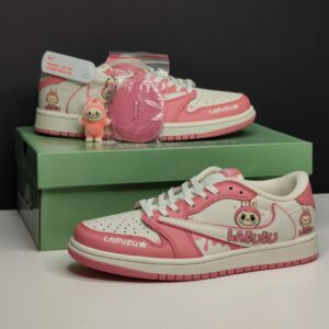 13845533 جردن وان لو لبوبو کرم صورتی Jordan 1 Low Labubu Cream Pink