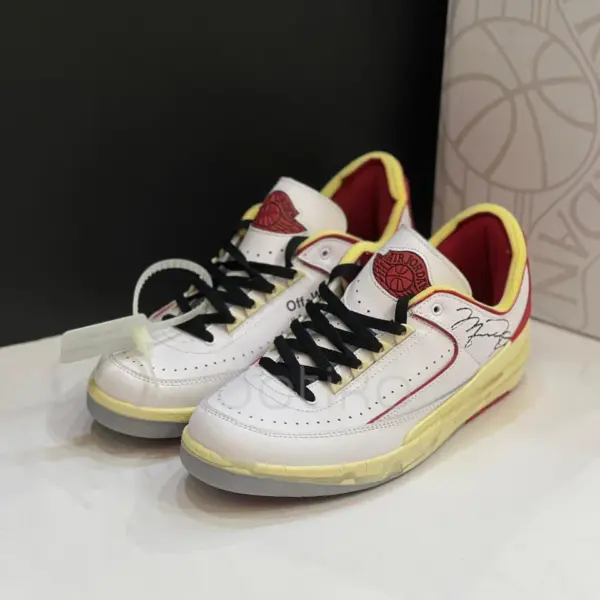 13850729 جردن 2 رترو لو آف وایت سفید قرمز Jordan 2 Retro Low SP Off-White White Red