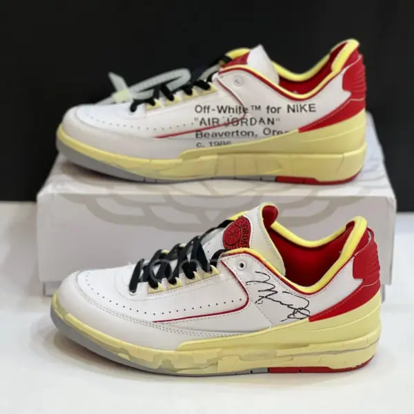 13850730 جردن 2 رترو لو آف وایت سفید قرمز Jordan 2 Retro Low SP Off-White White Red