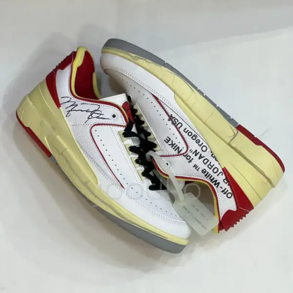 13850732 جردن 2 رترو لو آف وایت سفید قرمز Jordan 2 Retro Low SP Off-White White Red