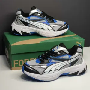 پوما مورفیک نقره‌ای سفید آبی مشکی PUMA Morphic Feather Grey Blue 393792-05