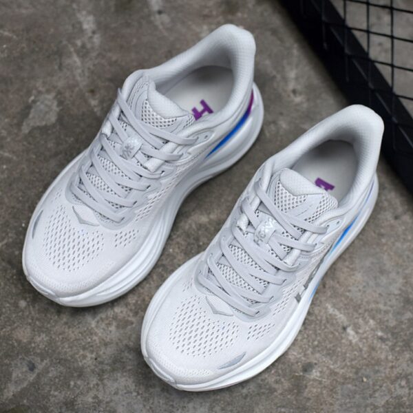 13984267 هوکا باندی 9 طوسی سفید رنگی Hoka Bondi 9 Cosmic Grey White Mesh 1162012-CYWH
