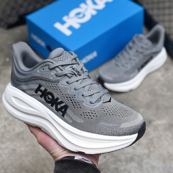 هوکا باندی 9 خاکستری سفید Hoka Bondi 9 Galactic Grey Stellar Grey 1162011-GCTC