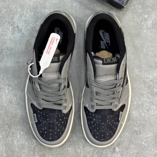 14060054 نایک ایر جردن وان لو دیور خاکستری Nike Air Jordan 1 Low Dior Grey Black