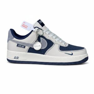 14611897 نایک ایرفورس وان دیور سرمهای سفید استخوانی Nike Air Force 1 Dior Sail Navy