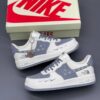 14611905 نایک ایرفورس وان نورث فیس طوسی سفید استخوانی Nike Air Force 1 The North Face Sail Grey