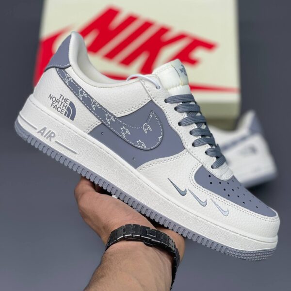 14611906 نایک ایرفورس وان نورث فیس طوسی سفید استخوانی Nike Air Force 1 The North Face Sail Grey