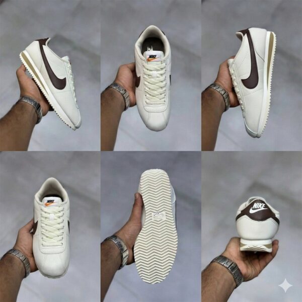 14642602 کتانی نایک کورتز سفید شیری قهوهای Nike Cortez Cacao Wow DN1791-104
