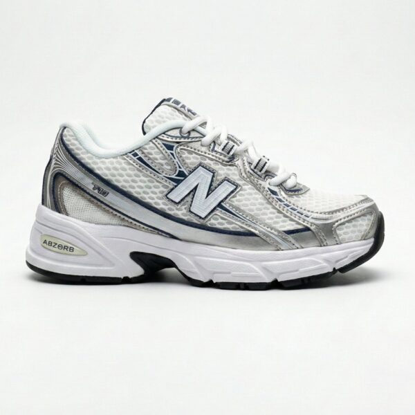 14716686 نیوبالانس 740 سفید نقرهای متالیک سرمهای New Balance 740v2 White Shadow Grey Navy U740WN2