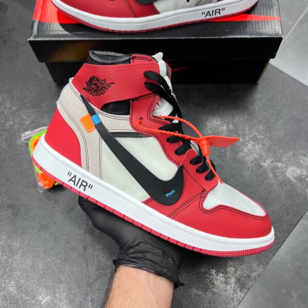 55bb2cb2-d17d-4d85-9de0-fce1d7657a4a کفش نایک ایر جردن وان ساقدار آف وایت شیکاگو Nike Air Jordan 1 High Off-White Chicago