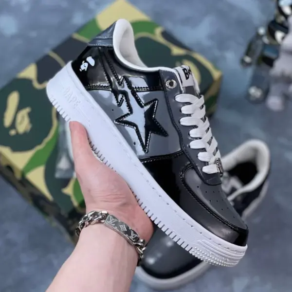 بتینگ ایپ بیپ استا A Bathing Ape Bape Sta Low Grey Black