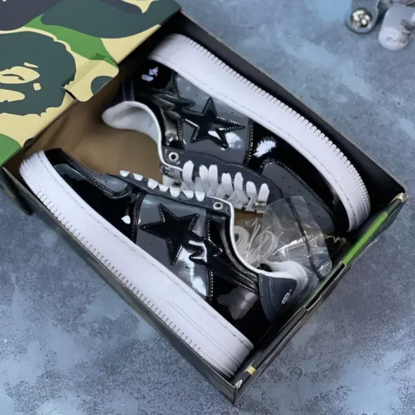بتینگ ایپ بیپ استا A Bathing Ape Bape Sta Low Grey Black