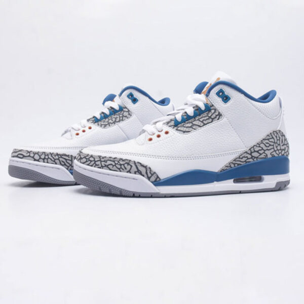 نایک جردن 3 رترو وزردز Jordan 3 Retro Wizards سفید آبی