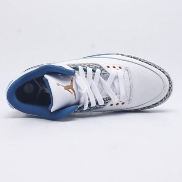 نایک جردن 3 رترو وزردز Jordan 3 Retro Wizards سفید آبی