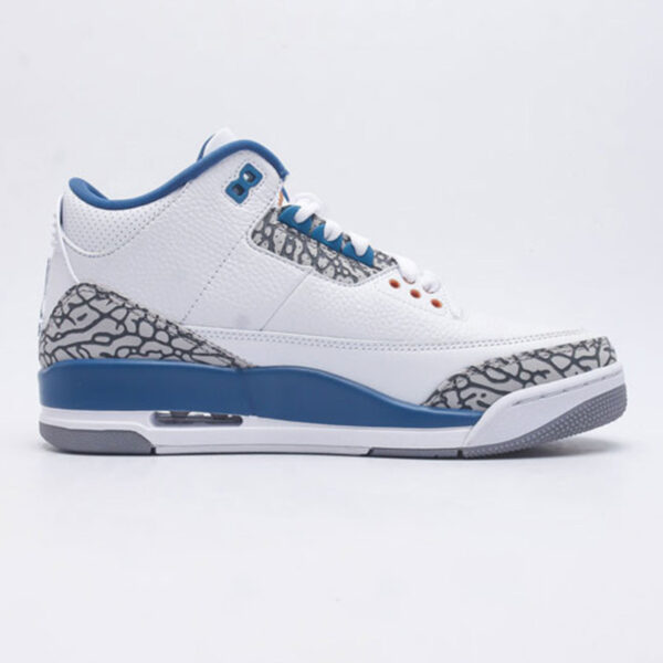 نایک جردن 3 رترو وزردز Jordan 3 Retro Wizards سفید آبی