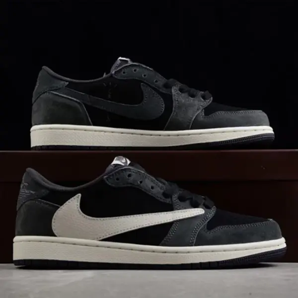 9785042 ایر جردن وان Jordan 1 Low OG Grey/Black Suede leather جیر