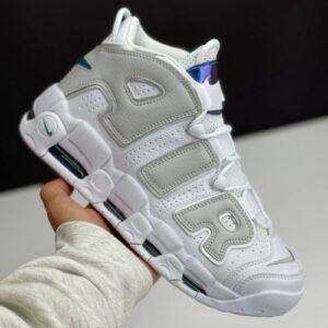 کفش نایک ایر مور آپتمپو سفید طوسی Nike Air More Uptempo White Grey