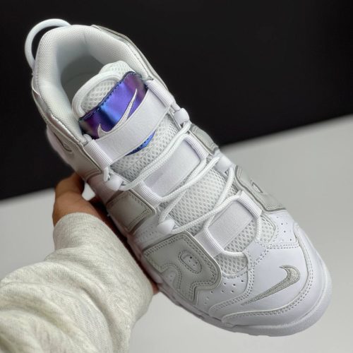 کفش نایک ایر مور آپتمپو سفید طوسی Nike Air More Uptempo White Grey