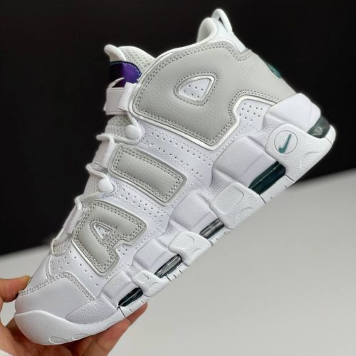 کفش نایک ایر مور آپتمپو سفید طوسی Nike Air More Uptempo White Grey