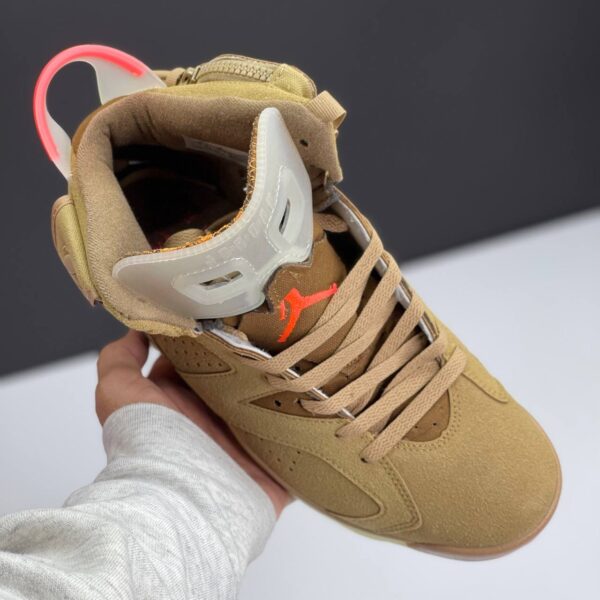 کفش نایک ایر جردن 6 تراویس اسکات بریتیش خاکی Nike Air Jordan 6 Travis Scott British Khaki