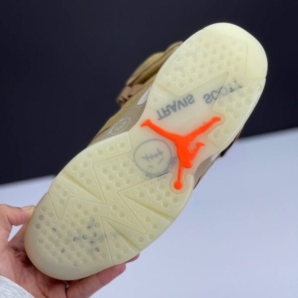 کفش نایک ایر جردن 6 تراویس اسکات بریتیش خاکی Nike Air Jordan 6 Travis Scott British Khaki