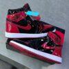 کفش نایک ایر جردن وان ساقدار ورنی مشکی قرمز ( مستر کوالتی ) Nike Air Jordan 1 High Patent Bred