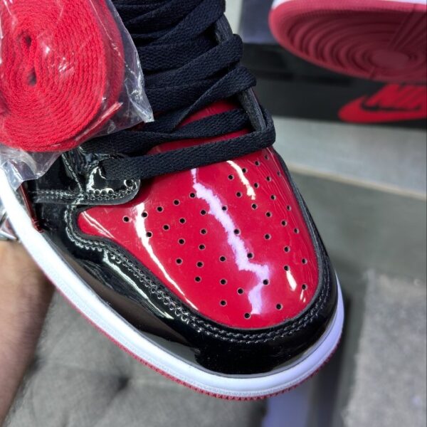 کفش نایک ایر جردن وان ساقدار ورنی مشکی قرمز ( مستر کوالتی ) Nike Air Jordan 1 High Patent Bred