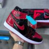 کفش نایک ایر جردن وان ساقدار ورنی مشکی قرمز ( مستر کوالتی ) Nike Air Jordan 1 High Patent Bred