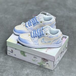 کفش نایک ایر جردن وان لو آبی اژدها Nike Air Jordan 1 Low Dragon Blue