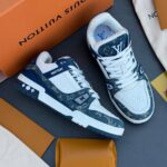 کفش لویی ویتون ترینر سوپر مستر سفید آبی Louis Vuitton Trainer Super Master White Blue
