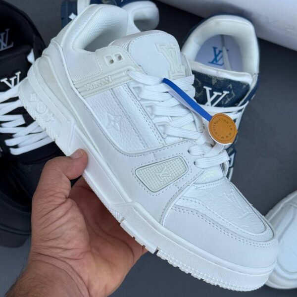 کفش لویی ویتون ترینر سوپر مستر تمام سفید Louis Vuitton Trainer Super Master Triple White