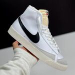کفش نایک بلیزر ساقدار سفید مشکی Nike Blazer Mid White Black