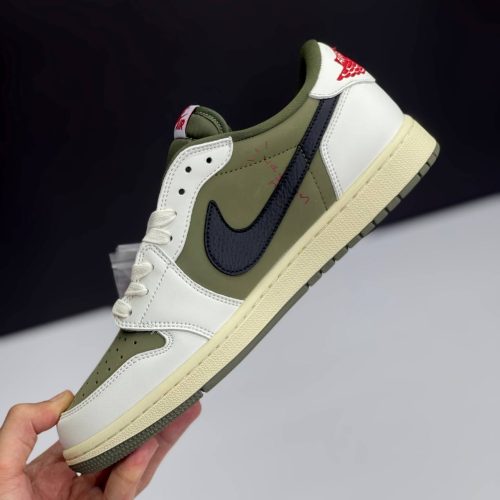 کفش نایک ایر جردن وان لو تراویس اسکات مدیوم الیو Nike Air Jordan 1 Low Travis Scott Medium Olive