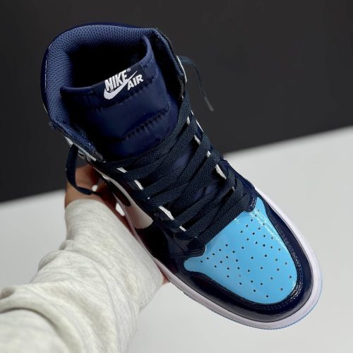 IMG_4245-500x500-1 کفش نایک ایر جردن وان ساقدار ورنی آبی سورمهای Nike Air Jordan 1 High Patent Navy Blue