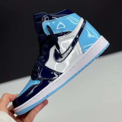 IMG_4246-500x500-1 کفش نایک ایر جردن وان ساقدار ورنی آبی سورمهای Nike Air Jordan 1 High Patent Navy Blue