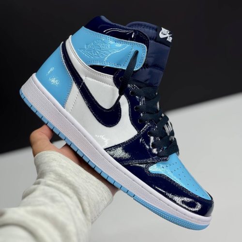 IMG_4247-500x500-1 کفش نایک ایر جردن وان ساقدار ورنی آبی سورمهای Nike Air Jordan 1 High Patent Navy Blue