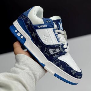 لویی ویتون ترینر سفید آبی Louis Vuitton Trainer White Blue