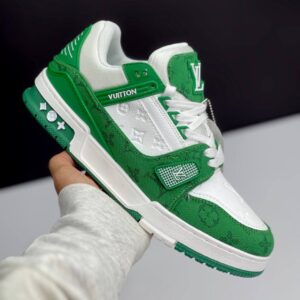لویی ویتون ترینر سفید سبز Louis Vuitton Trainer White Green