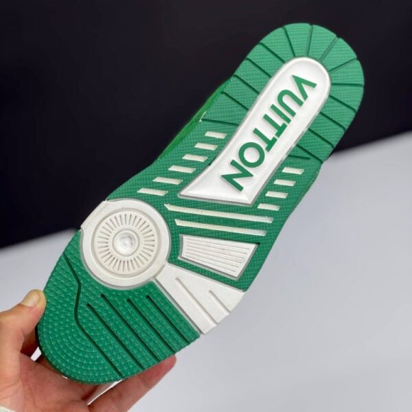 لویی ویتون ترینر سفید سبز Louis Vuitton Trainer White Green