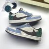 کفش نایک ایر جردن وان لو تراویس اسکات آبی سبز سوئد Nike Air Jordan 1 Low Travis Scott Blue Green Suede