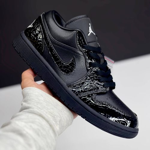 IMG_7925-500x500-1 کفش نایک ایر جردن وان لو بلک کروک Nike Air Jordan 1 Low Black Croc