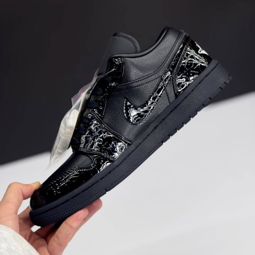 IMG_7926-500x500-1 کفش نایک ایر جردن وان لو بلک کروک Nike Air Jordan 1 Low Black Croc