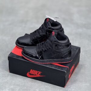 کفش نایک ایر جردن وان ساقدار ورنی بلکند Nike Air Jordan 1 High Patent Blackend